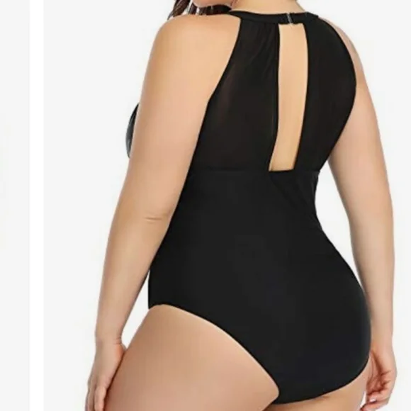 Black/Print‎ One Piece Plus Size Swim Suit Size 22W - Picture 3 of 8